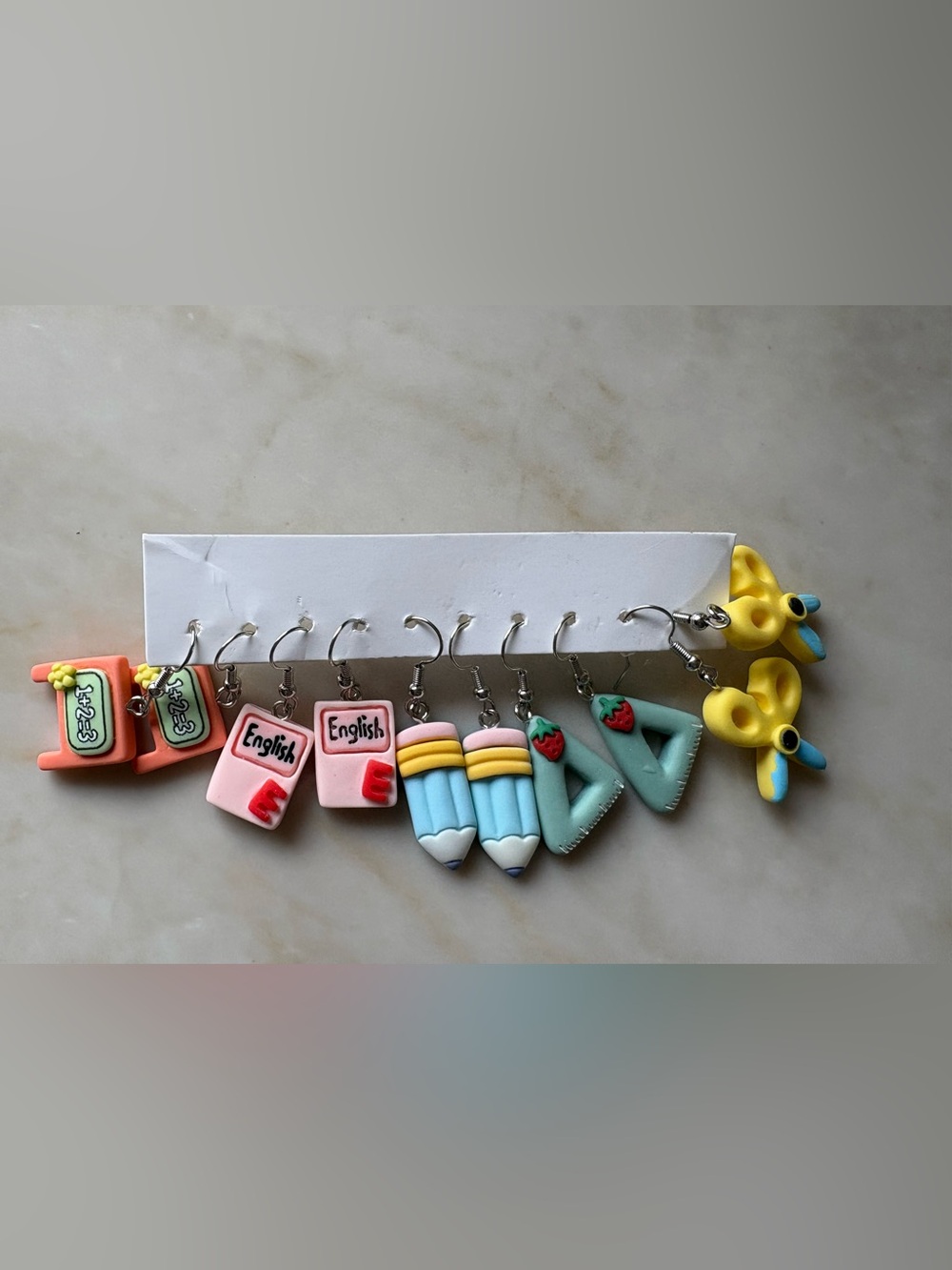 School teacher bundle earrings Pencil & English Book Novelty Earrings